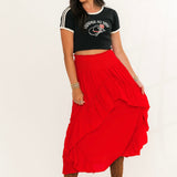 Love Somebody Hi Low Skirt | Red