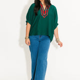 Southern Sleigh Blouse | Green