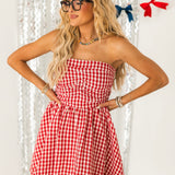 Picnic Date Gingham Mini Dress | Red