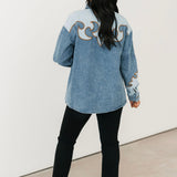 Western Embroidered Denim Shacket