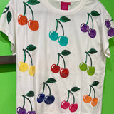 White With Rainbow Cherries Tee