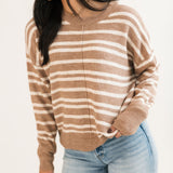 Everyday Sweater | Taupe Stripe