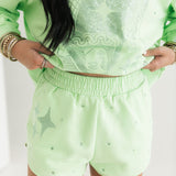 Mint Scattered Rhinestone QOS Sparkle Short | Queen Of Sparkles