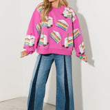 Hot Pink Rainbow Birthday Cake Sweatshirt | Queen Of Sparkles