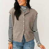 Piper Cardi Vest | Mocha