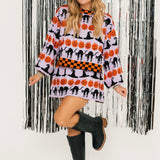Checker Trim Halloween Icon Sweater | Queen Of Sparkles