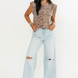 Leopard Sweater Vest | Camel