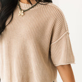 Short Sleeve Sweater | Khaki