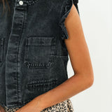 The Paper Threads Denim Vest | Gray