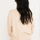 Licensed LSU Beige Stripe Vintage Team Sweater | Queen Of Sparkles