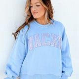 Light Blue Vacay Sweatshirt | Queen Of Sparkles