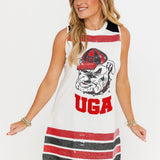 Licensed UGA Striped Tank Dress | Queen Of Sparkles