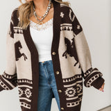 Josie Brown & Tan Scarf Necklace W/ Jumbo Heart