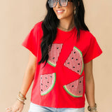 Red Gingham Watermelon Tee | Queen Of Sparkles