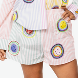 Licensed Striped Colorblock Smiley Short | Queen Of Sparkles
