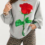 Grey Mega Rose Sweatshirt