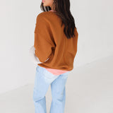 Color Block Sweatshirt | Mocha Blush