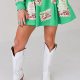 Green Letters To Santa Skort