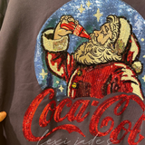 Licensed Navy Santa Drinking Coca-Cola Sweatshirt