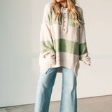 Perfect Days Striped Sweater | Dusty Olive