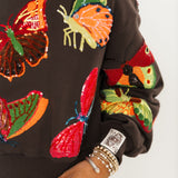Brown & Neon Butterfly Sweatshirt | Queen Of Sparkles