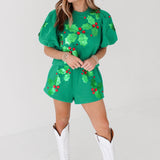 Green Holly Shorts