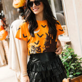 Orange & Black Halloween House Tee | Queen Of Sparkles