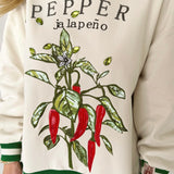 Beige Jalapeno Pepper Seed Packet Sweatshirt | Queen Of Sparkles