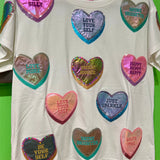 White Positive Candy Hearts Tee