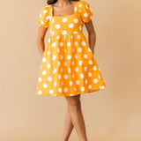 Polka Dot Gameday Dress | Orange White