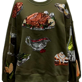 Olive Green Queen Of Turkey Sweatshirt