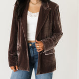 Velvet Blazer | Mocha