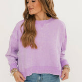 Everly Acid Pullover | Lavender
