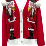 Red Santa Nutcracker Cardigan