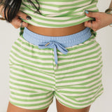 Sunny Stripe Shorts | Honeydew Periwinkle