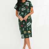 Dark Green Queen Of The Classroom Midi Tee Dress | Queen Of Sparkles