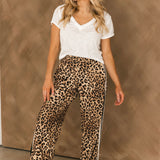 Leopard Straight Leg Pant | Athletic Stripe