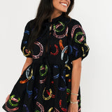 Black Rainbow 'Derby Queen' Horse Shoe Cotton Tie Dress | Queen Of Sparkles