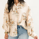 Vintage Bloom Button Up Blouse