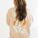 Tan Flower Queen Card Sweatshirt | Queen Of Sparkles