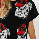 Licensed UGA Mascot Midi Tee Dress | Queen Of Sparkles