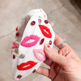 Lots Of Lips Headband | White