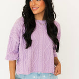 Cable Knit Sweater | Lavender
