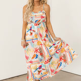 Island Escape Floral & Fruit Midi Dress