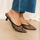 Cleo Heels | Dark Leopard Mesh