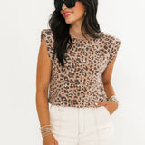 Leopard Sweater Vest | Camel