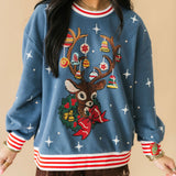 Blue Ornament Reindeer Sweatshirt | Queen Of Sparkles X Lexi Jade's