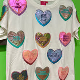 White Positive Candy Hearts Tee