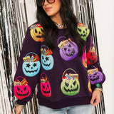 Dark Purple Multi Candy In Halloween Baskets Sweatshirts | Queen Of Sparkles