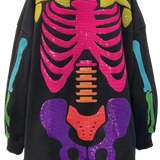 Black Rainbow Skeleton Sweatshirt Dress | Queen Of Sparkles